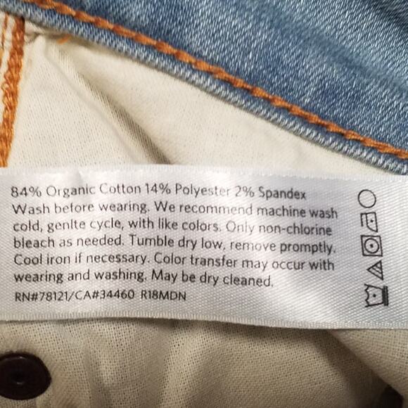 Eileen Fisher Womens Size 10 Fray Step Hem Ankle Skinny Jeans Light Wash Stretch - Picture 7 of 7